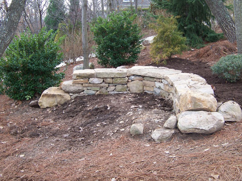 stone landscape circular wall